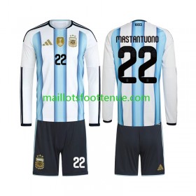 Maillot/Tenue Argentine Franco Mastantuono 22 World Cup Enfant Domicile 2026 Manche Longue